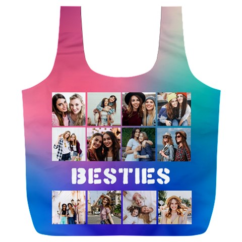 Personalized 12 Photo Besties Any Text Recycle Bag By Joe Front