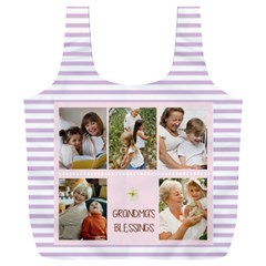 Personalized Photo Stripe Pattern Blessings Recycle Bag - Full Print Recycle Bag (XXXL)