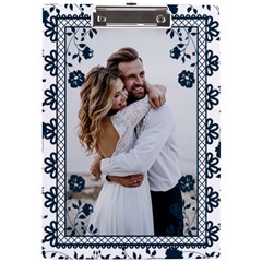 Personalized Lace Frame Photo A4 Acrylic Clipboard
