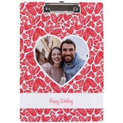 Personalized Full Heart Photo Name A4 Acrylic Clipboard