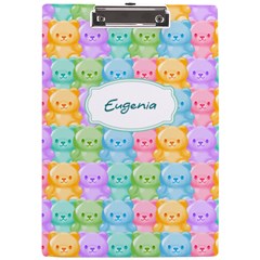 Personalized Candy Bear Name A4 Acrylic Clipboard