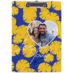 Personalized Yellow Flower Photo Name A4 Acrylic Clipboard