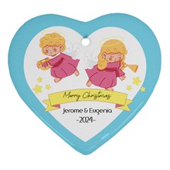 Personalized Angel Name Heart Ornament (Two Sides)