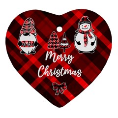 Personalized Checked Name Heart Ornament (Two Sides)