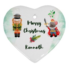 Personalized Nutcracker Name Heart Ornament (Two Sides)