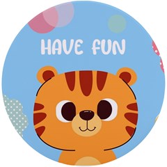 Personalized Animal Illustration Any Text Round Tile Coaster - UV Print Round Tile Coaster