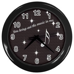 bkack music clock - Wall Clock (Black)