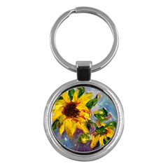 Single Sunflower - Key Chain (Round)