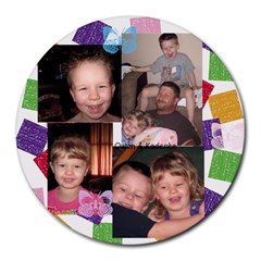 owen & kadence wright - Collage Round Mousepad