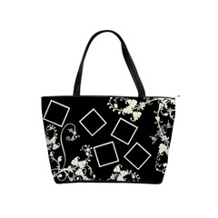 Black & Creme swirly shoulder Bag - Classic Shoulder Handbag