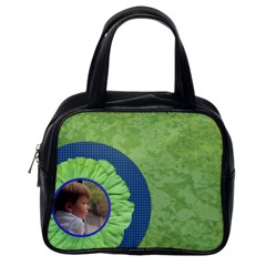 Green Blue Flower Handbag - Classic Handbag (One Side)