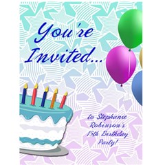 Personalized Birthday Party Invitations - Greeting Card 4.5  x 6 