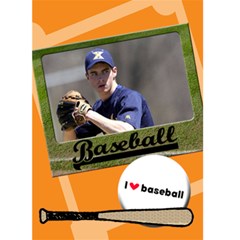 I love baseball - Custom Greeting Card 5  x 7 