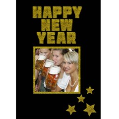 HAPPY NEW YEAR yellow - Custom Greeting Card 5  x 7 