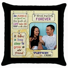 Friends Pillow - Throw Pillow Case (Black)