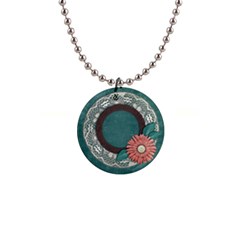 Flower & Lace necklace - 1  Button Necklace