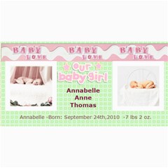 baby girl announcement template - 4  x 8  Photo Cards