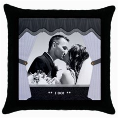 Wedding Pillow - Throw Pillow Case (Black)