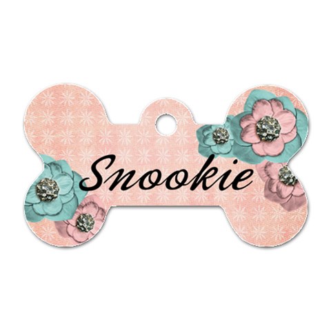 Pink Floral Dog Tag By Mikki Front
