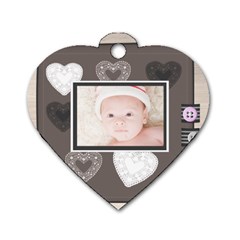love tag - Dog Tag Heart (One Side)