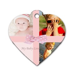 pink baby - Dog Tag Heart (Two Sides)