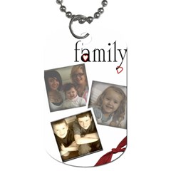 Family 3 photo tag - Dog Tag (One Side)