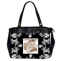 Art Nouveau Black & White \Oversized office bag - Oversize Office Handbag (2 Sides)
