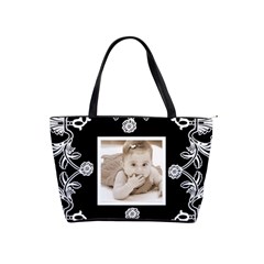 Art Nouveau Black & White Classic Shoulder Bag - Classic Shoulder Handbag