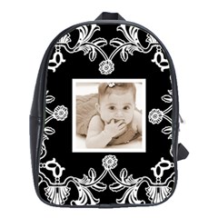 Art Nouveau Black & white backpack school bag - School Bag (Large)