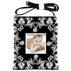 Art nouveau black & White sling bag - Shoulder Sling Bag