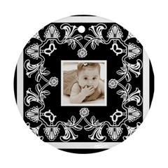 Art Nouveau Black & White round ornament - Round Ornament (Two Sides)