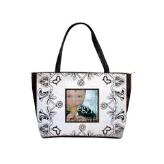 art nouveau brown & white shoulder bag - Classic Shoulder Handbag