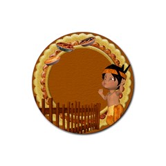 Thanksgivin coaster3 - Rubber Coaster (Round)
