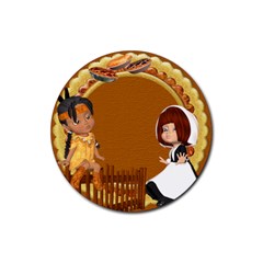 Thanksgivin coaster4 - Rubber Coaster (Round)