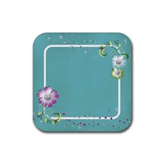 Coaster-Flowers & Glitter - Rubber Coaster (Square)