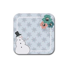 Coaster - snowman - Rubber Coaster (Square)