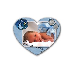Baby boy - Rubber heart coaster - Rubber Coaster (Heart)