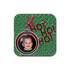 Ho Ho Ho  Christmas Coaster - Rubber Coaster (Square)