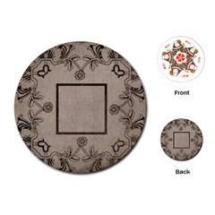 art nouveau mocha round playing cards - Playing Cards Single Design (Round)