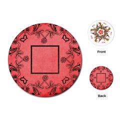 art nouveau red round playing cards - Playing Cards Single Design (Round)