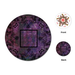art nouveau deep purple round playing cards - Playing Cards Single Design (Round)