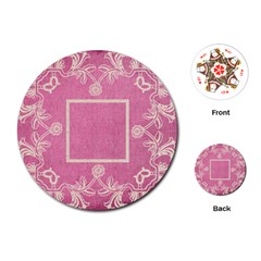 art nouveau pink lace round playing cards - Playing Cards Single Design (Round)