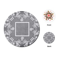art nouveau grey lace round playing cards - Playing Cards Single Design (Round)