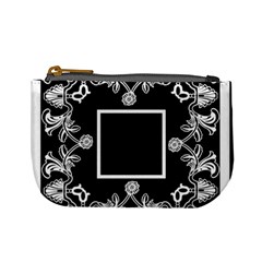 art nouveau black & cream mini coin purse