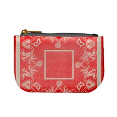 art nouveau red lace mini coin purse