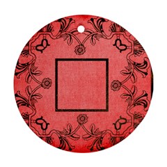 art nouveau red round ornament - Round Ornament (Two Sides)