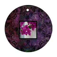 art nouveau deep purple round ornament - Round Ornament (Two Sides)