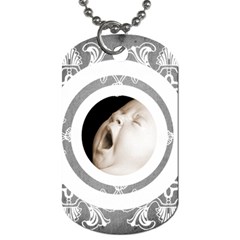 art nouveau grey lace 2 dog tag - Dog Tag (Two Sides)