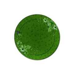Round coaster-Nature & butterfly - Rubber Coaster (Round)