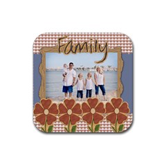 family coaster 4 pack template - Rubber Square Coaster (4 pack)